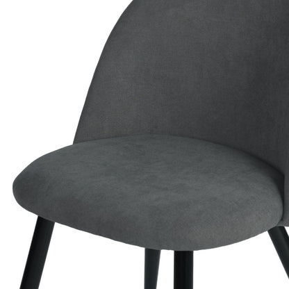 Set of Two Gray and Black Upholstered Fabric Dining Side Chairs HomeRoots