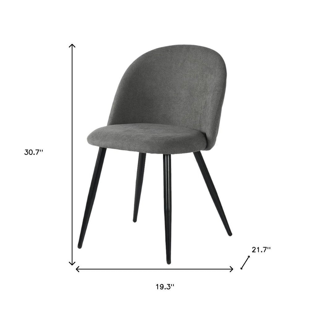 Set of Two Gray and Black Upholstered Fabric Dining Side Chairs HomeRoots
