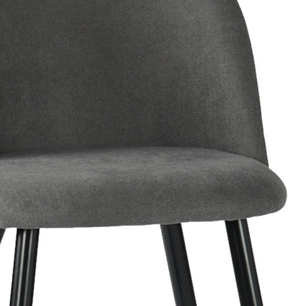Set of Two Gray and Black Upholstered Fabric Dining Side Chairs HomeRoots