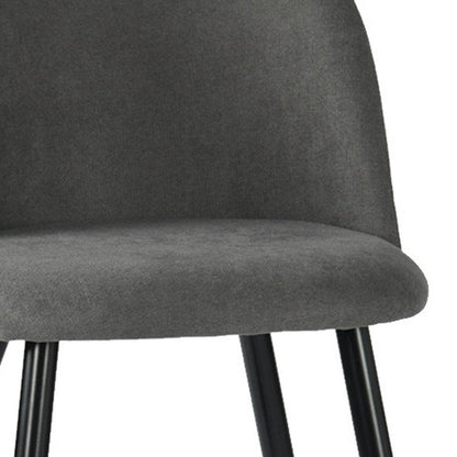 Set of Two Gray and Black Upholstered Fabric Dining Side Chairs HomeRoots