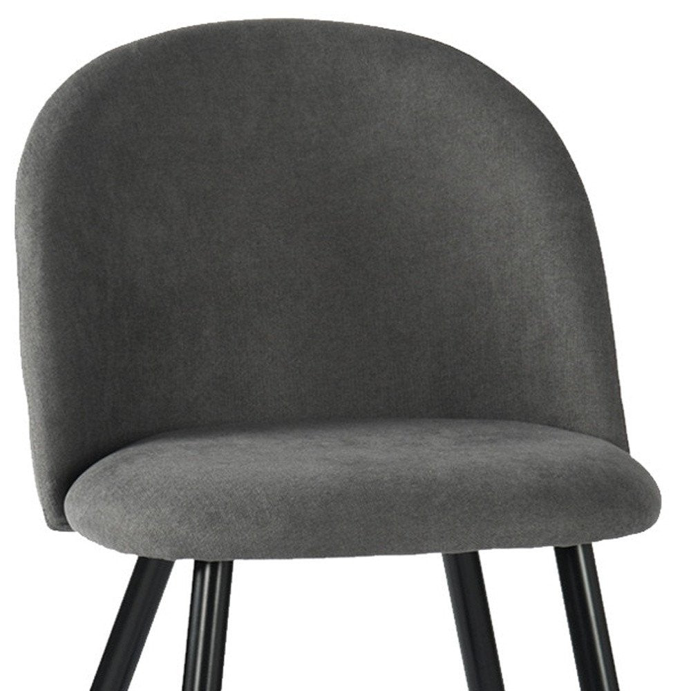 Set of Two Gray and Black Upholstered Fabric Dining Side Chairs HomeRoots