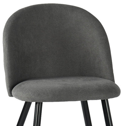 Set of Two Gray and Black Upholstered Fabric Dining Side Chairs HomeRoots