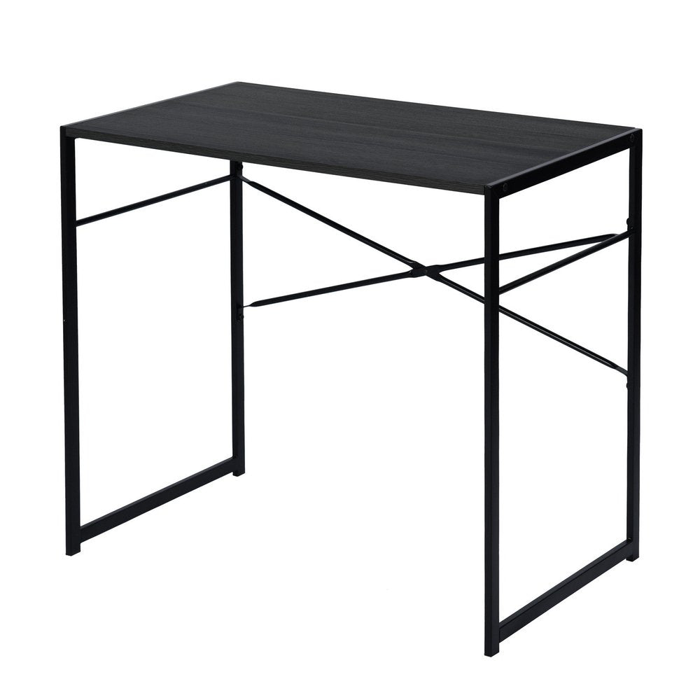 39" Brown and Black Wood and Metal H-Shape Computer Desk — view 6