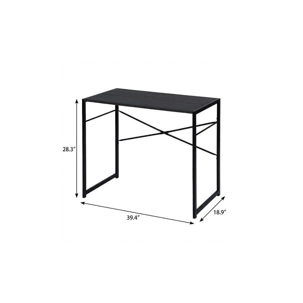 39" Brown and Black Wood and Metal H-Shape Computer Desk — view 8