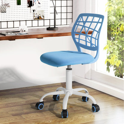 Baby Pink and White Adjustable Height Swivel Rolling Office Chair HomeRoots