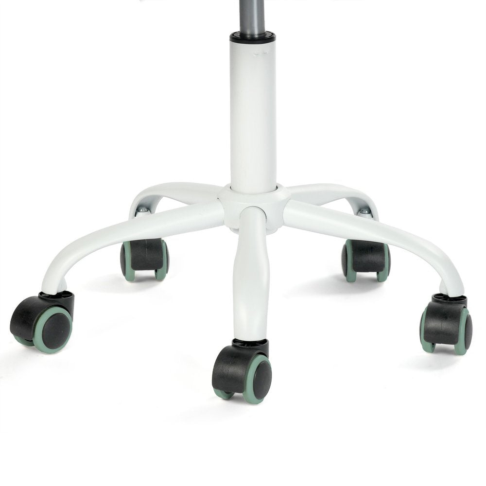 Teal and White Adjustable Height Swivel Rolling Office Chair — view 5