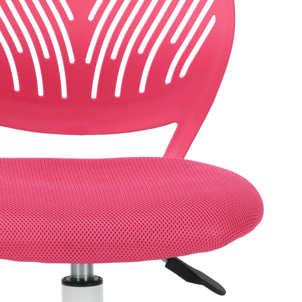 Baby Pink and White Adjustable Height Swivel Rolling Office Chair HomeRoots