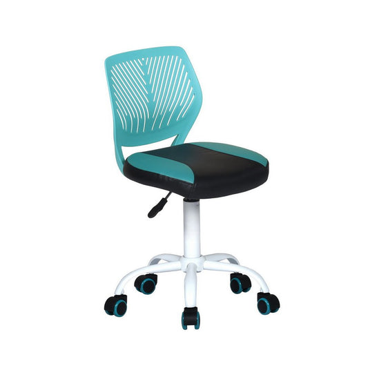 Blue Black and White Adjustable Height Swivel Rolling Office Chair HomeRoots