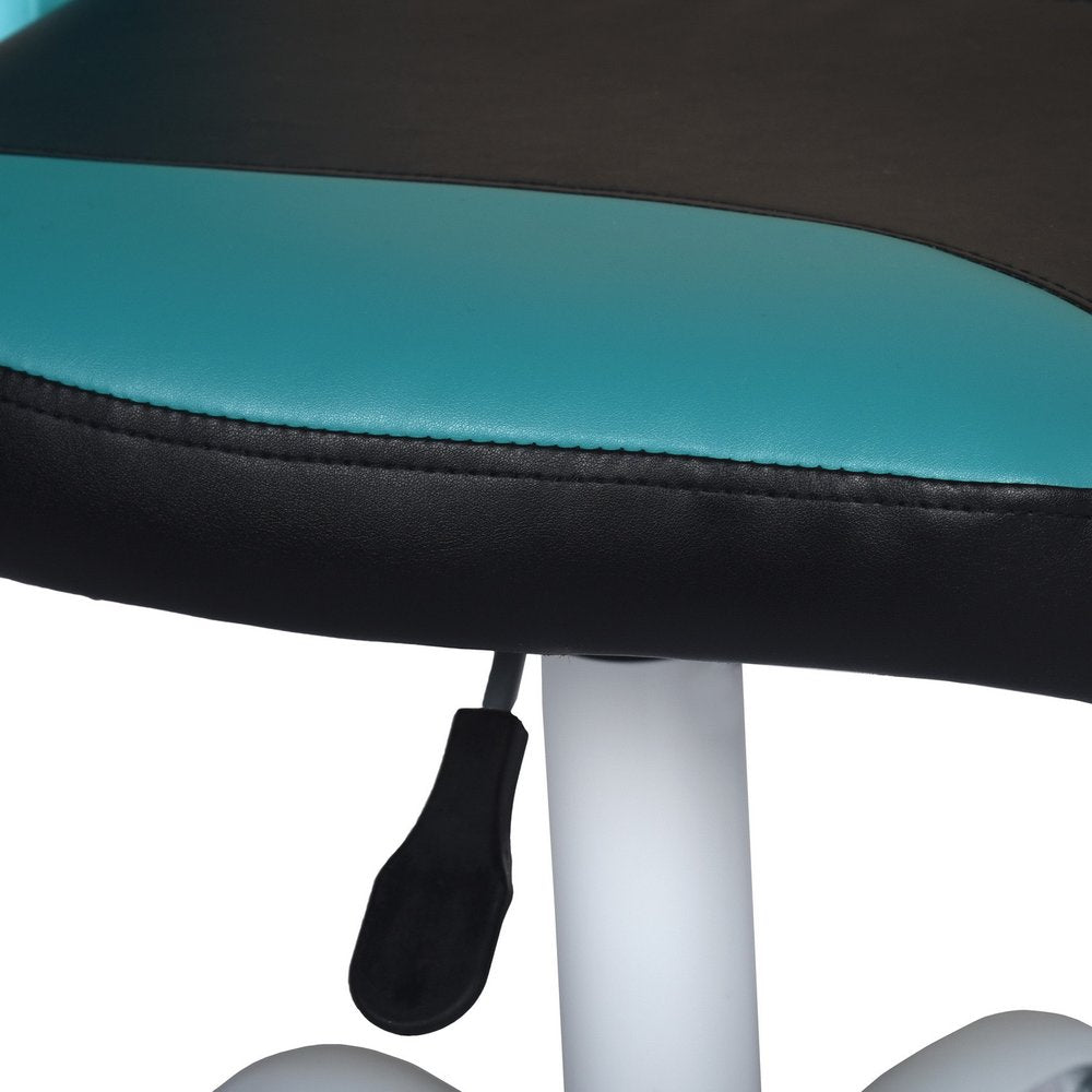 Blue Black and White Adjustable Height Swivel Rolling Office Chair HomeRoots
