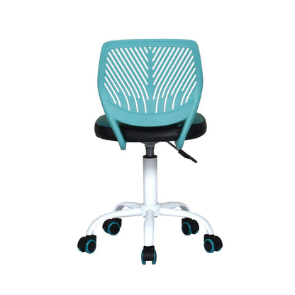 Blue Black and White Adjustable Height Swivel Rolling Office Chair HomeRoots