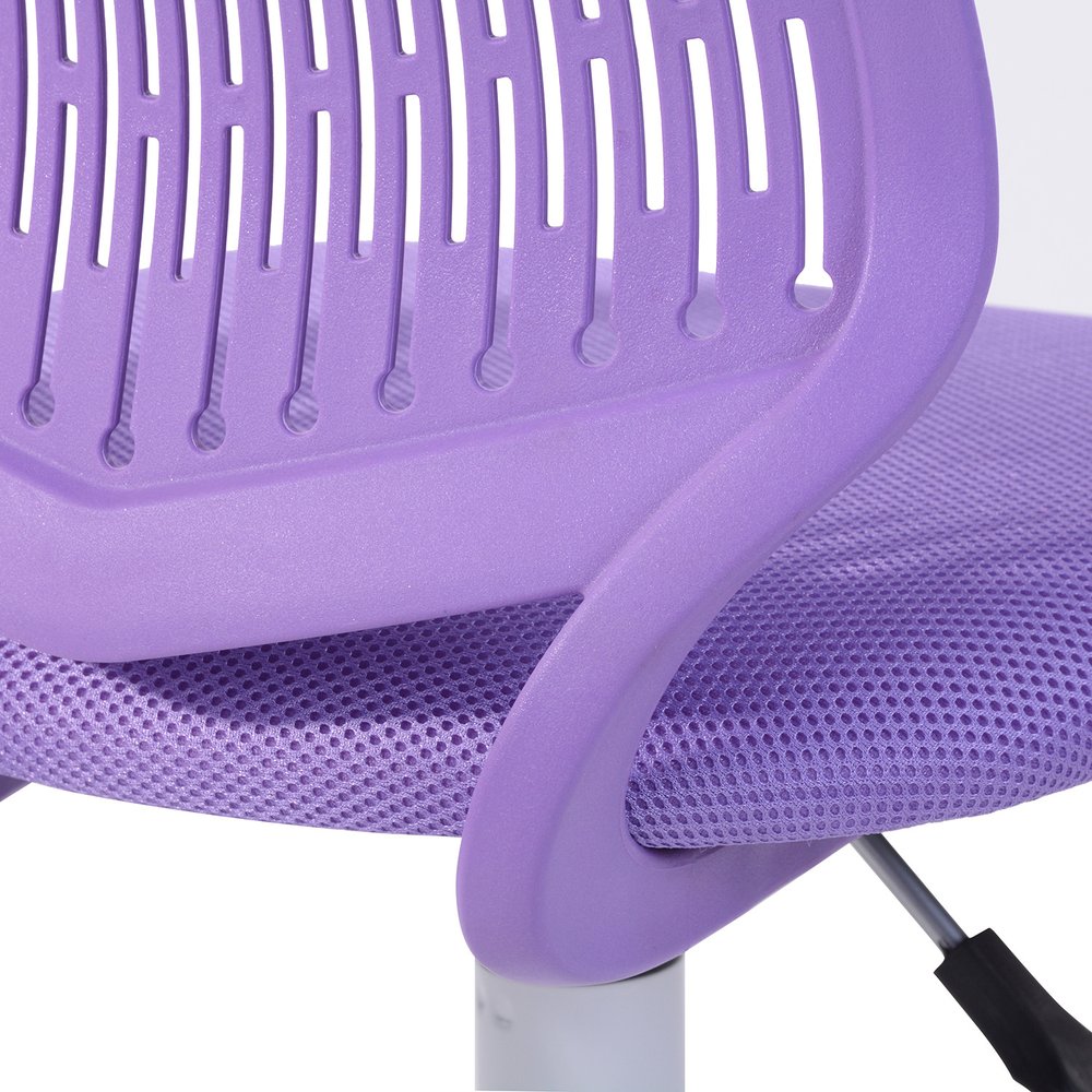 Purple and White Adjustable Height Swivel Rolling Office Chair HomeRoots