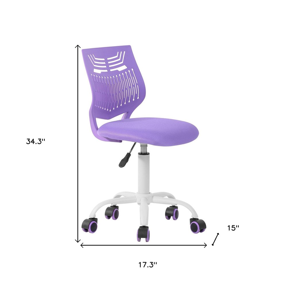 Turquoise and White Adjustable Height Swivel Rolling Office Chair HomeRoots