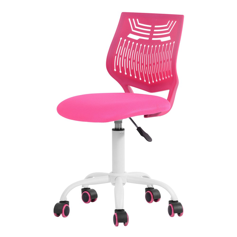 Turquoise and White Adjustable Height Swivel Rolling Office Chair HomeRoots