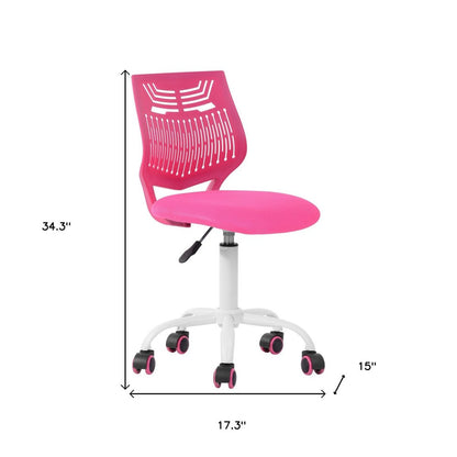 Purple and White Adjustable Height Swivel Rolling Office Chair HomeRoots