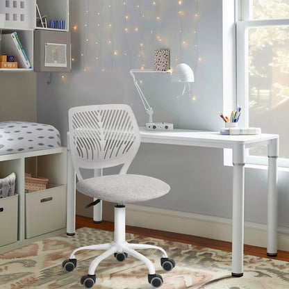 Gray and Black Adjustable Height Swivel Rolling Office Chair HomeRoots