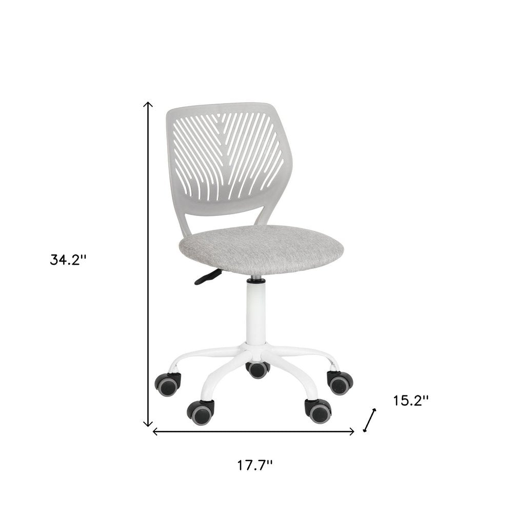 Gray and Black Adjustable Height Swivel Rolling Office Chair HomeRoots