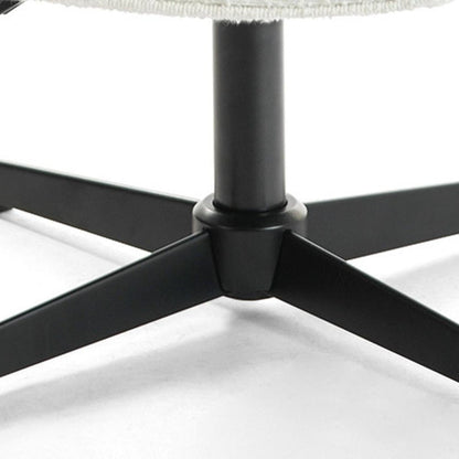Off White and Black Boucle Adjustable Height Swivel Executive Office Chair HomeRoots