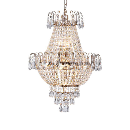 Gold Seven Light Metal Chandelier With Gold Shades HomeRoots