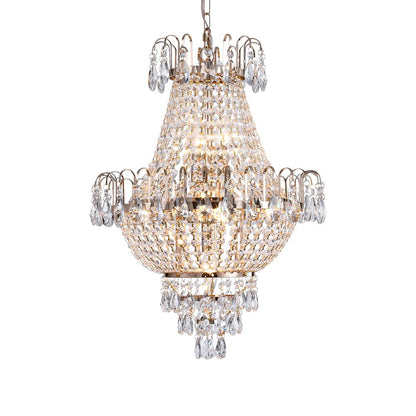 Gold Seven Light Metal Chandelier With Gold Shades HomeRoots