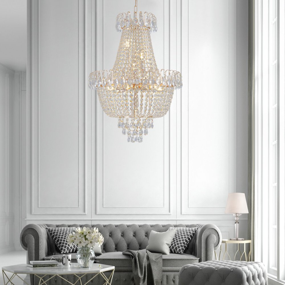 Gold Chandelier Metal Ceiling Light HomeRoots