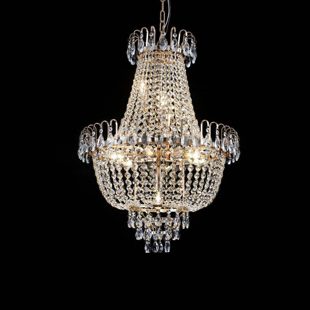 Gold Chandelier Metal Ceiling Light HomeRoots