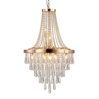Gold Eleven Light Metal Chandelier With Gold Shades HomeRoots