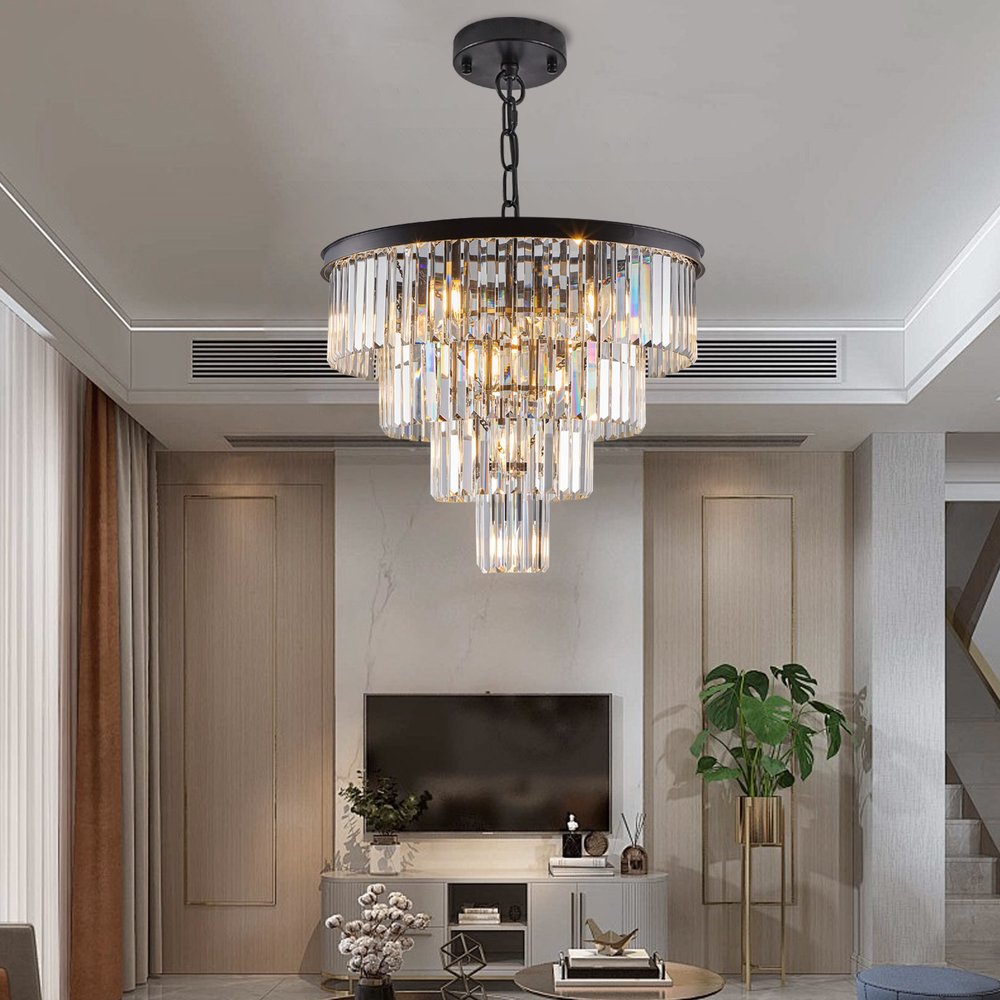 Black Chandelier Metal Ceiling Light HomeRoots