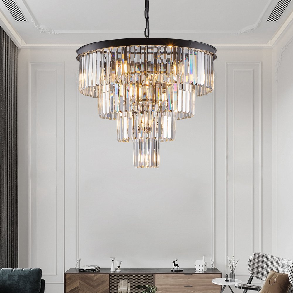 Black Chandelier Metal Ceiling Light HomeRoots