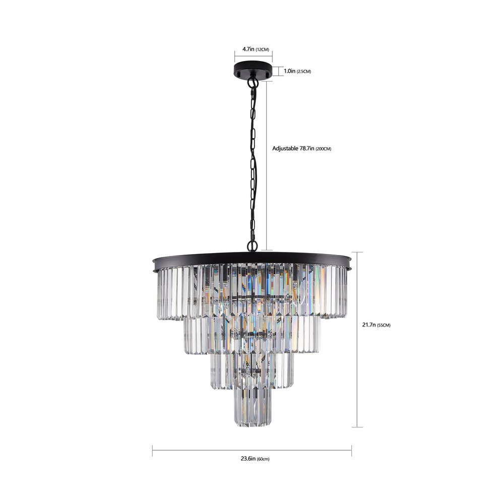 Black Chandelier Metal Ceiling Light HomeRoots