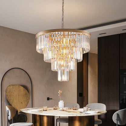 Gold Twelve Light Metal Chandelier With Gold Shades HomeRoots