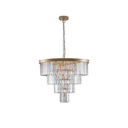 Gold Twelve Light Metal Chandelier With Gold Shades HomeRoots