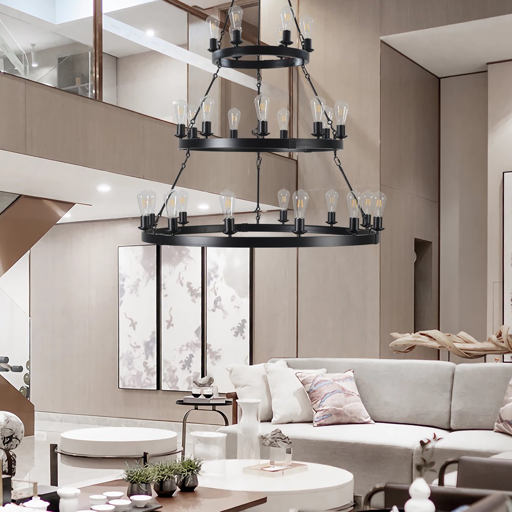 Black Chandelier Metal Ceiling Light HomeRoots