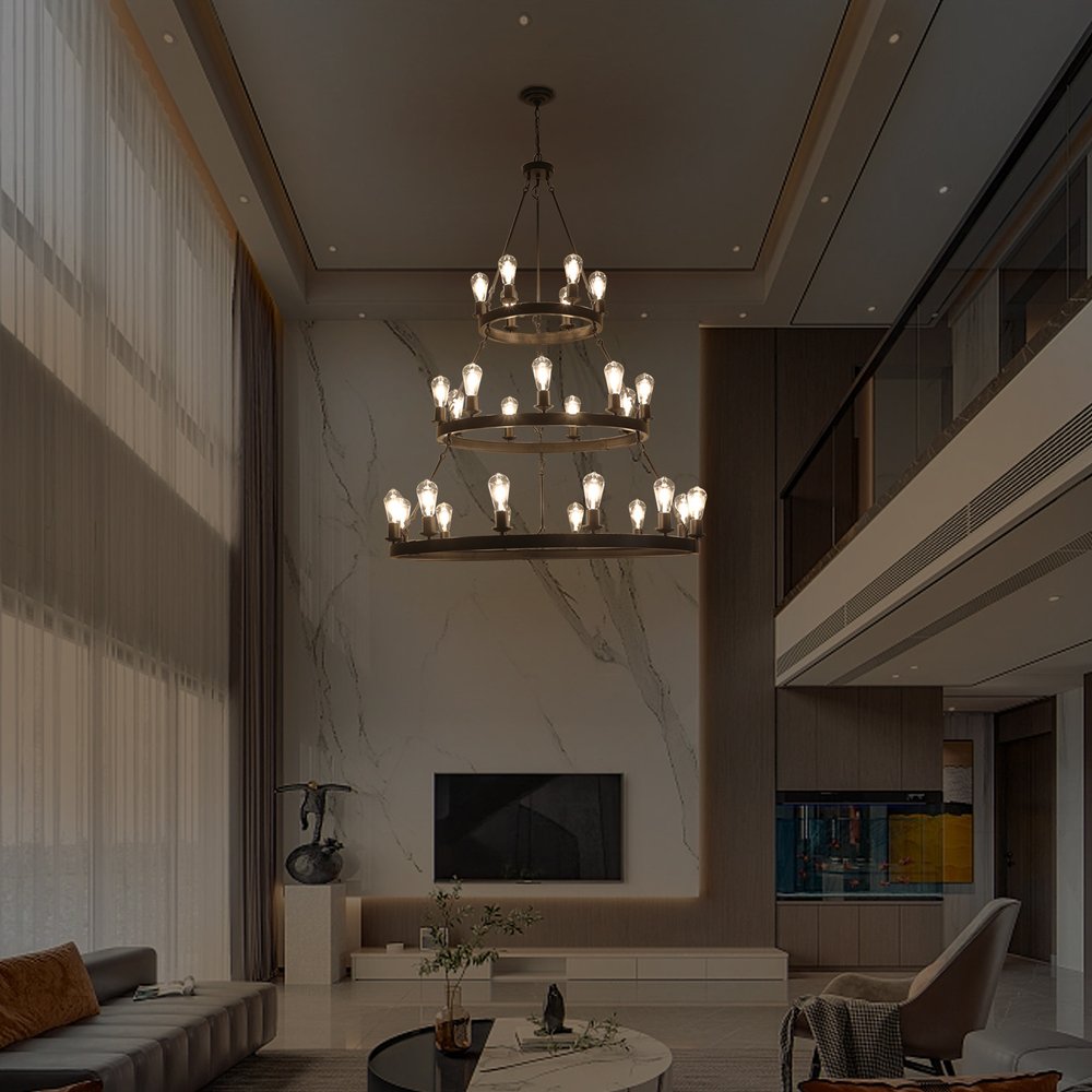 Black Chandelier Metal Ceiling Light HomeRoots