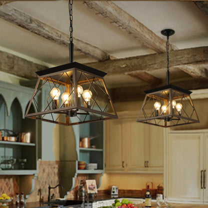 Black Four Light Metal Chandelier With Black Shades HomeRoots