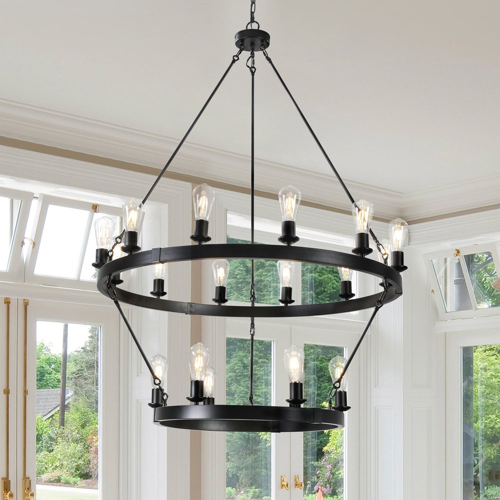 Black Chandelier Metal Ceiling Light HomeRoots