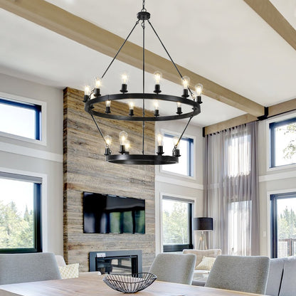 Black Chandelier Metal Ceiling Light HomeRoots