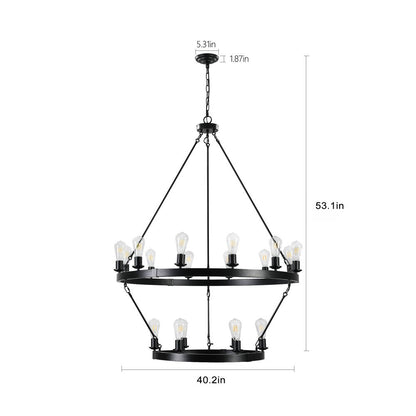Black Chandelier Metal Ceiling Light HomeRoots