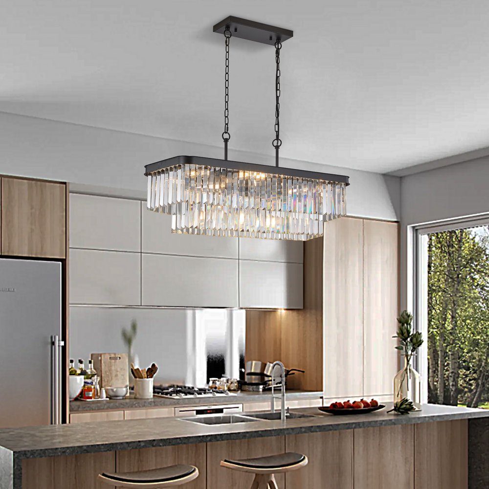 Black Chandelier Metal Ceiling Light HomeRoots