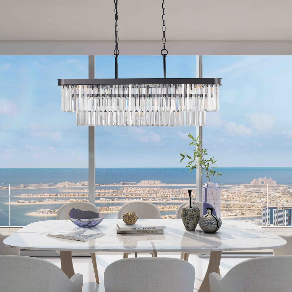 Black Chandelier Metal Ceiling Light HomeRoots