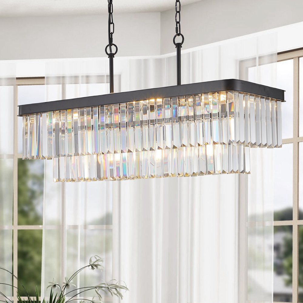 Black Chandelier Metal Ceiling Light HomeRoots