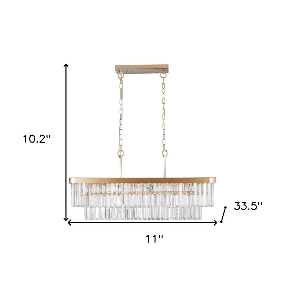 Gold Eleven Light Metal Chandelier With Gold Shades HomeRoots