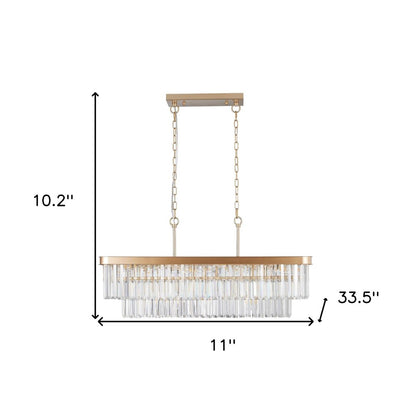 Gold Eleven Light Metal Chandelier With Gold Shades HomeRoots