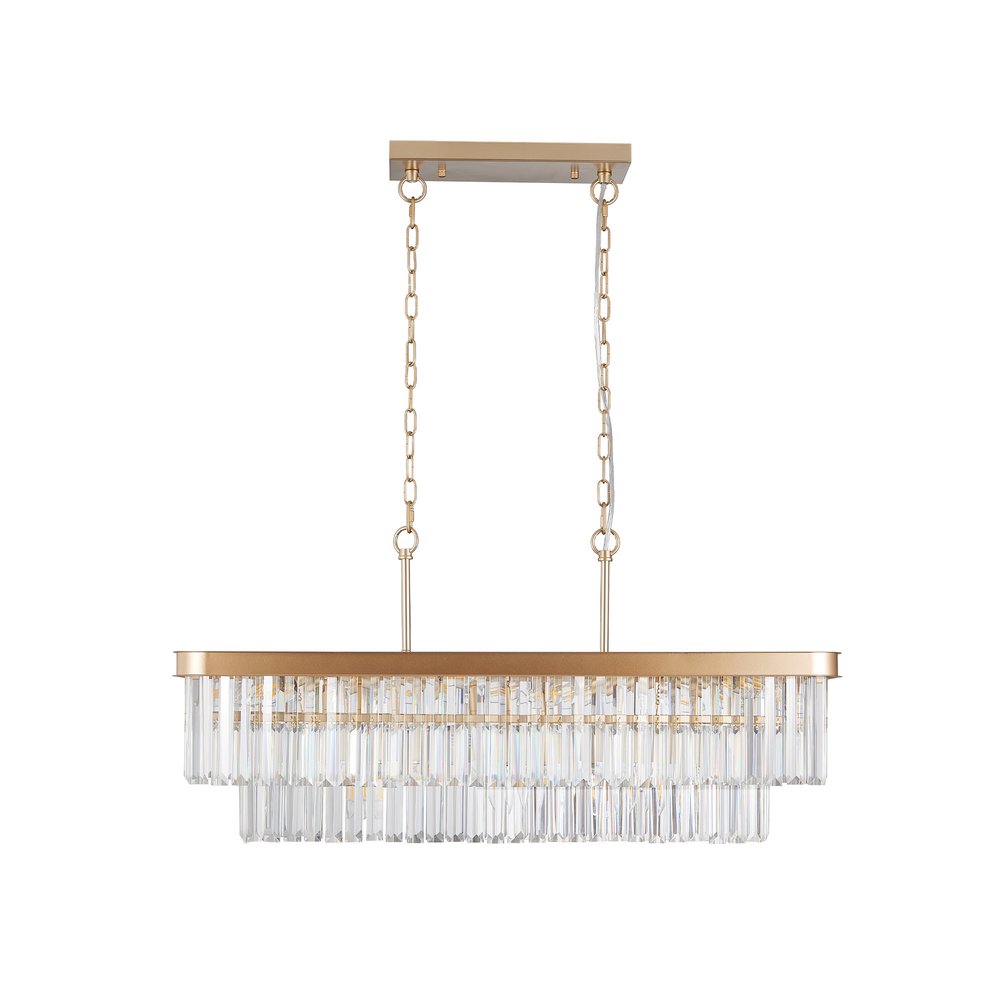 Gold Eleven Light Metal Chandelier With Gold Shades HomeRoots