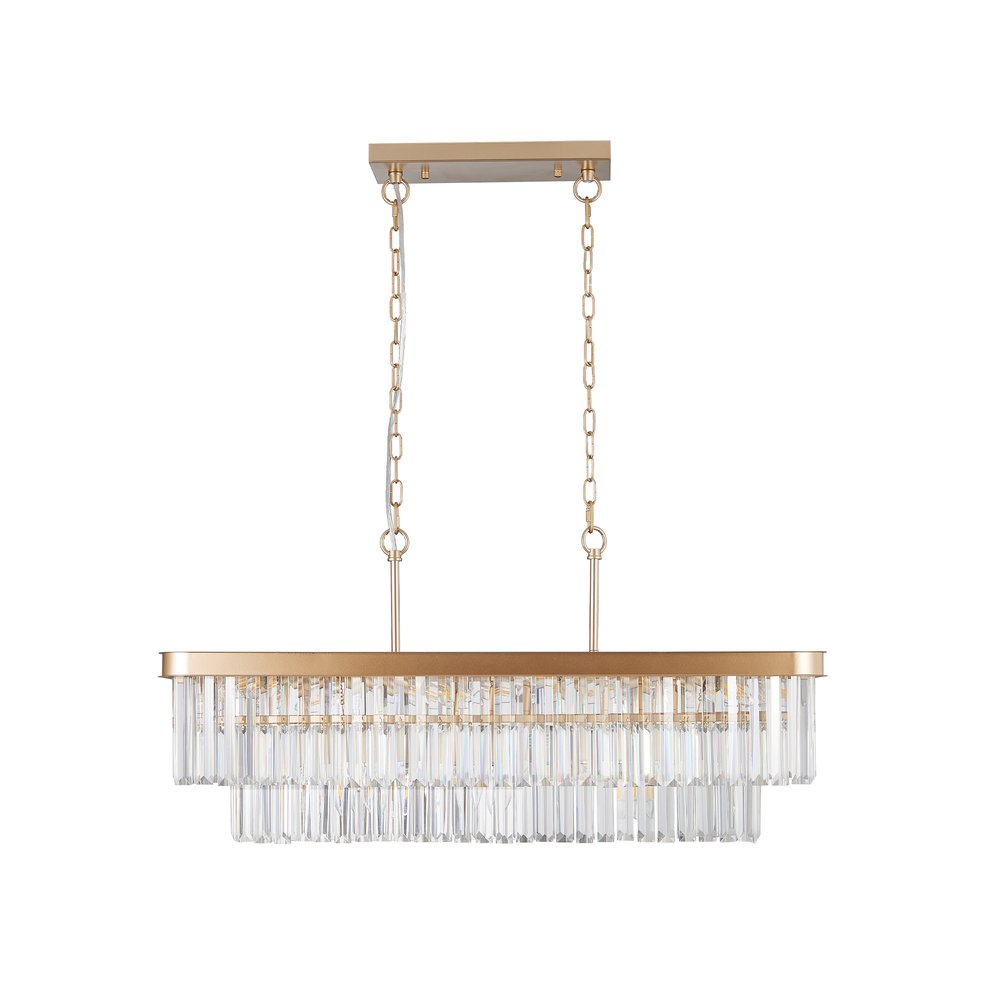 Gold Eleven Light Metal Chandelier With Gold Shades HomeRoots