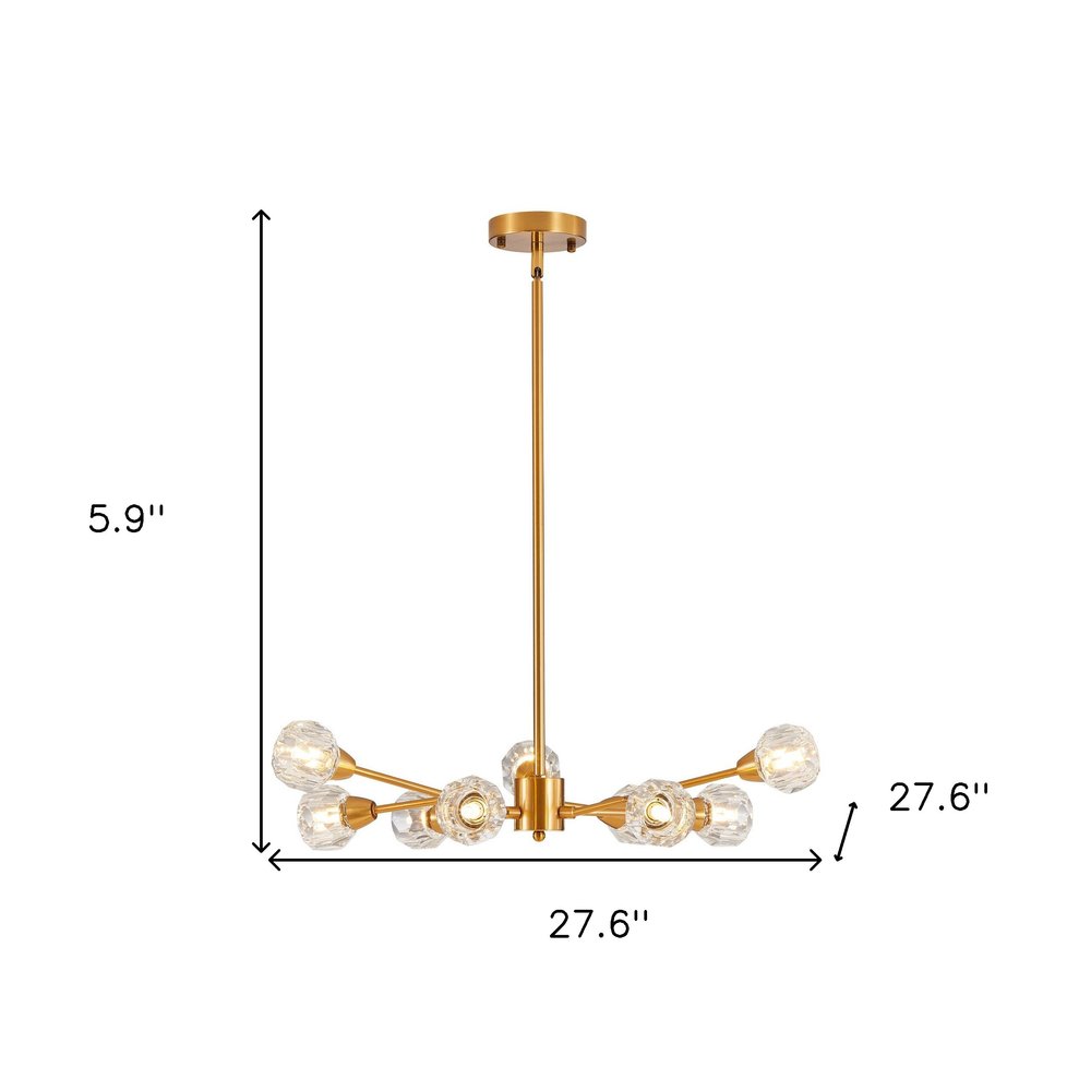 Gold Nine Light Metal Chandelier HomeRoots