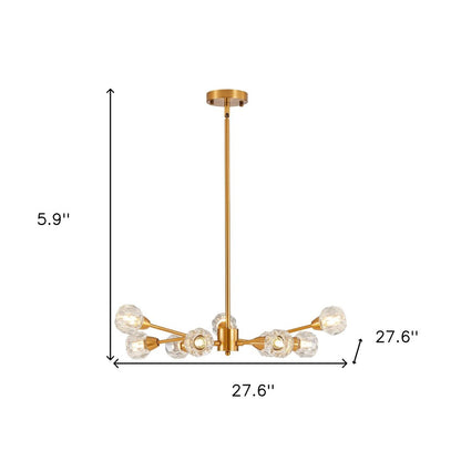 Gold Nine Light Metal Chandelier HomeRoots