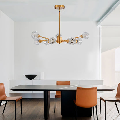 Gold Nine Light Metal Chandelier HomeRoots