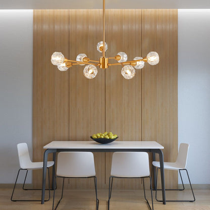 Gold Nine Light Metal Chandelier HomeRoots
