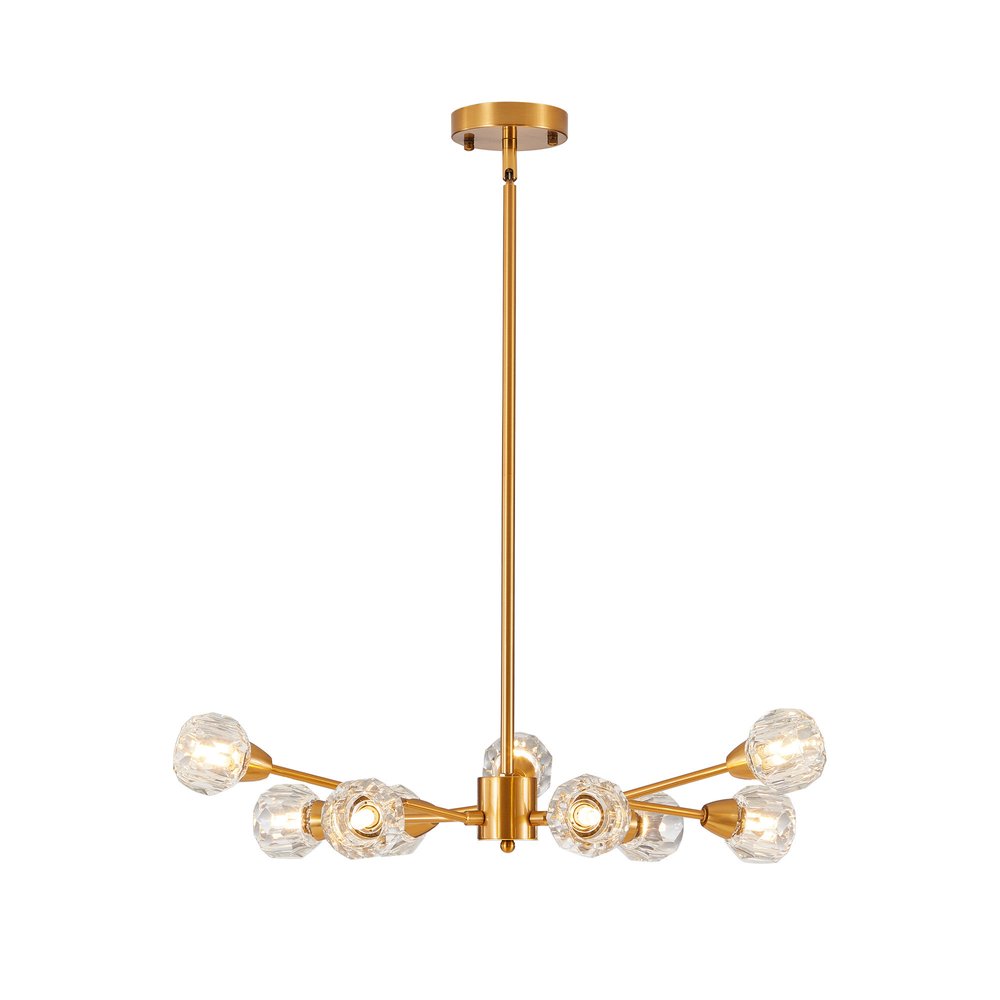 Gold Nine Light Metal Chandelier HomeRoots