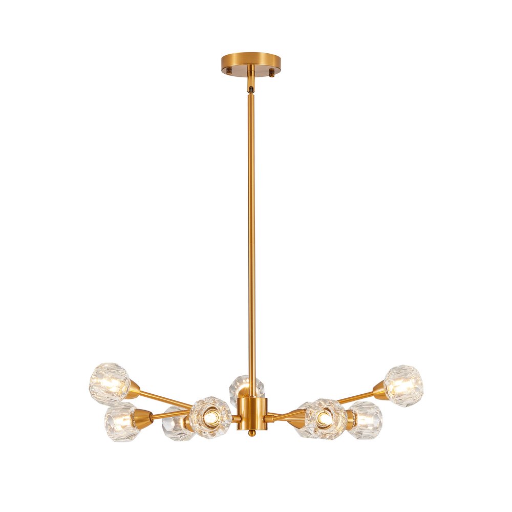 Gold Nine Light Metal Chandelier HomeRoots